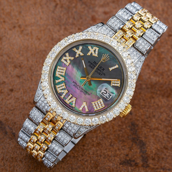 Rolex datejust diamond discount gold