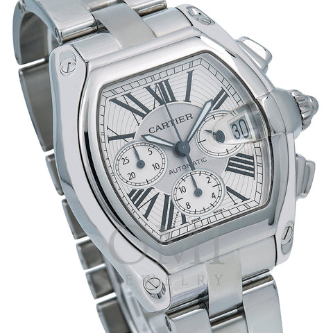 Cartier Roadster W62019X6 42 x 48 mm Silver Dial With Stainless Steel Bracelet