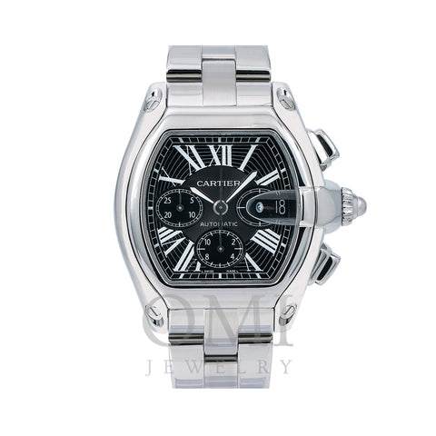 Cartier Roadster W62020X6 49 x 43 mm Black Dial With Stainless Steel Bracelet