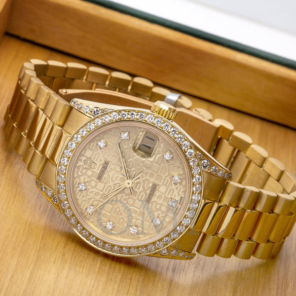 Rolex Datejust Diamond Watch, 68278 31mm, Champagne Diamond Dial With ...