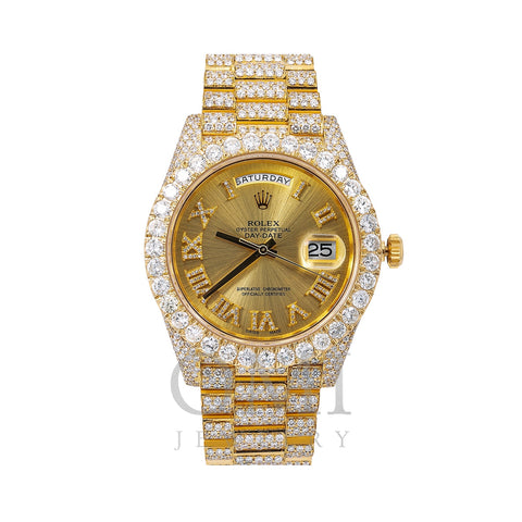 Rolex Day-Date Diamond Watch, 228238 40mm, Champagne Diamond Dial With Yellow Gold Bracelet