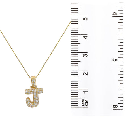 14k Yellow Gold Pendant Necklace letter t shaped with 2.43 Ct Diamonds