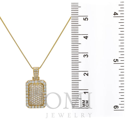 Unisex 14K Yellow Gold Pendant with 2.10 CT Diamonds