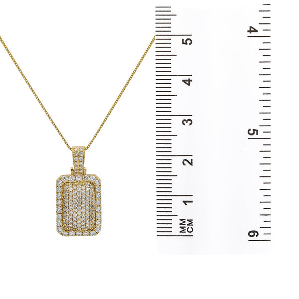 Unisex 14K Yellow Gold Pendant with 2.10 CT Diamonds