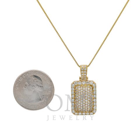 Unisex 14K Yellow Gold Pendant with 2.10 CT Diamonds