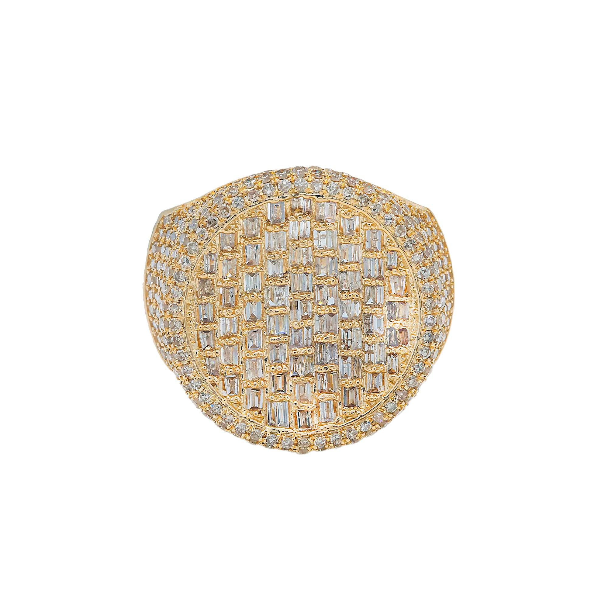 14K GOLD BAGUETTE DIAMOND MEN'S RING 2.44 CT
