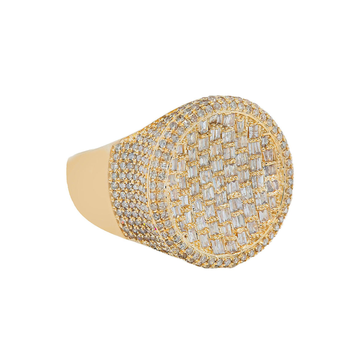 14K GOLD BAGUETTE DIAMOND MEN'S RING 2.44 CT