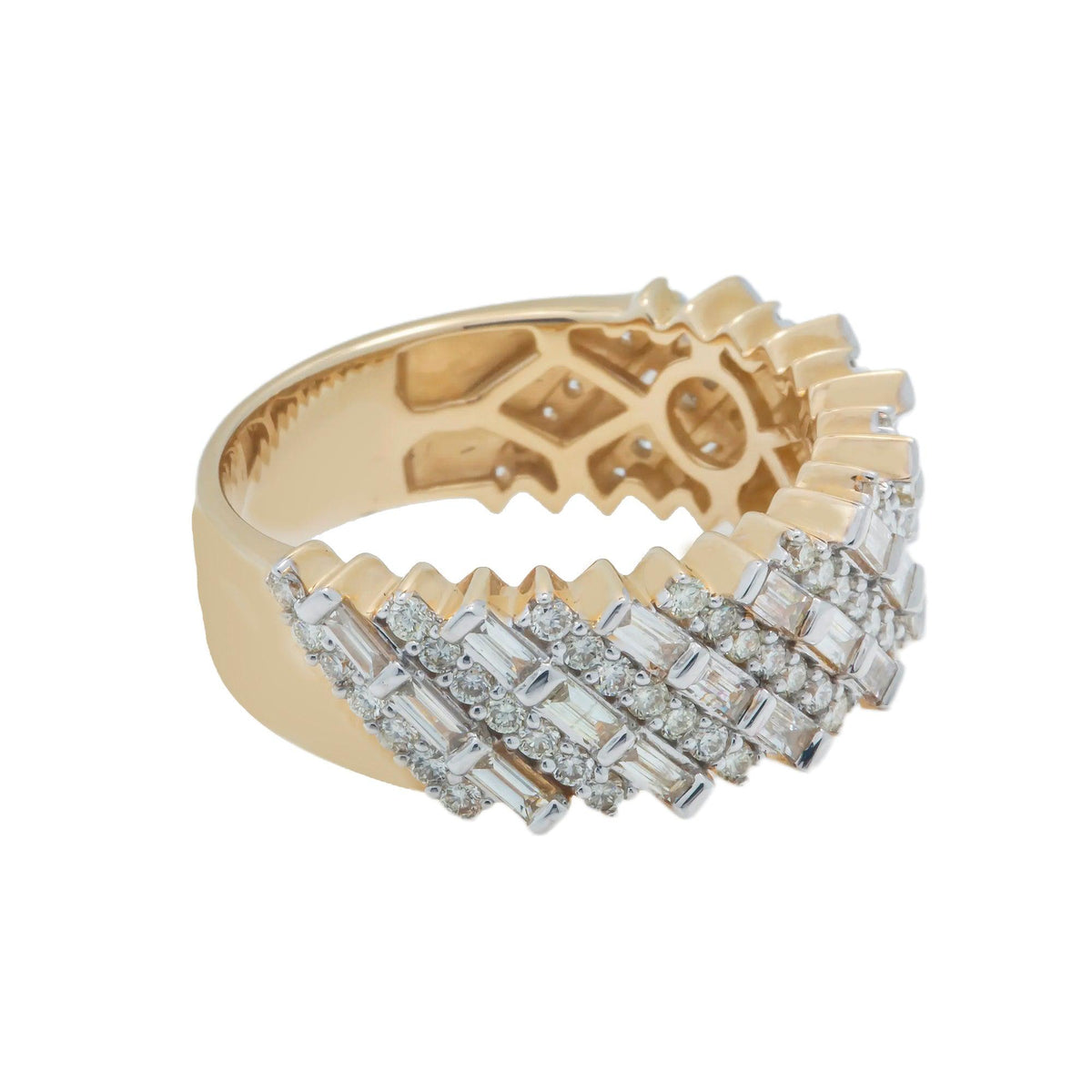 14K GOLD MEN'S BAGUETTE DIAMOND RING 2.31 CT