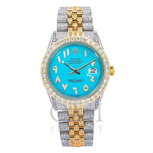 Rolex Datejust 1601 36MM Turquoise Diamond Dial With 8.75 CT Diamonds