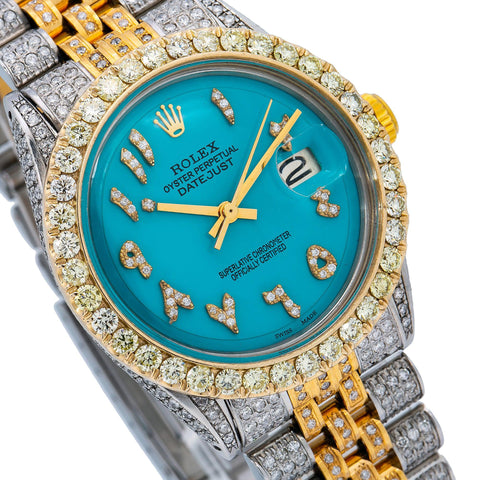 Rolex Datejust 1601 36MM Turquoise Diamond Dial With 8.75 CT Diamonds