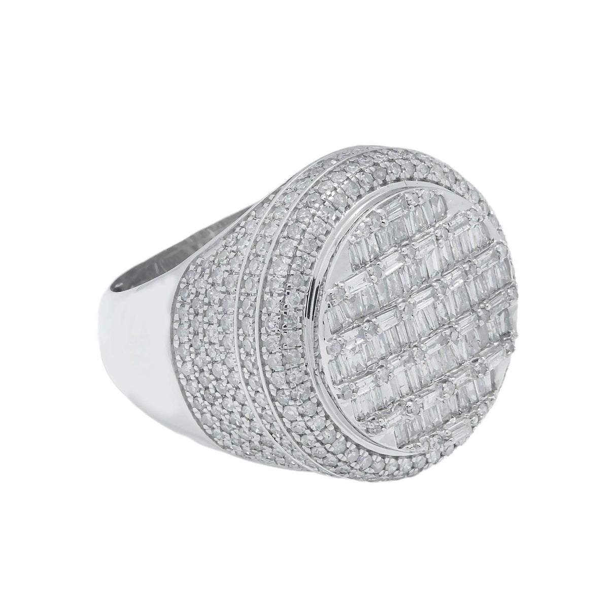 14K GOLD MEN'S BAGUETTE DIAMOND RING 3.75 CT