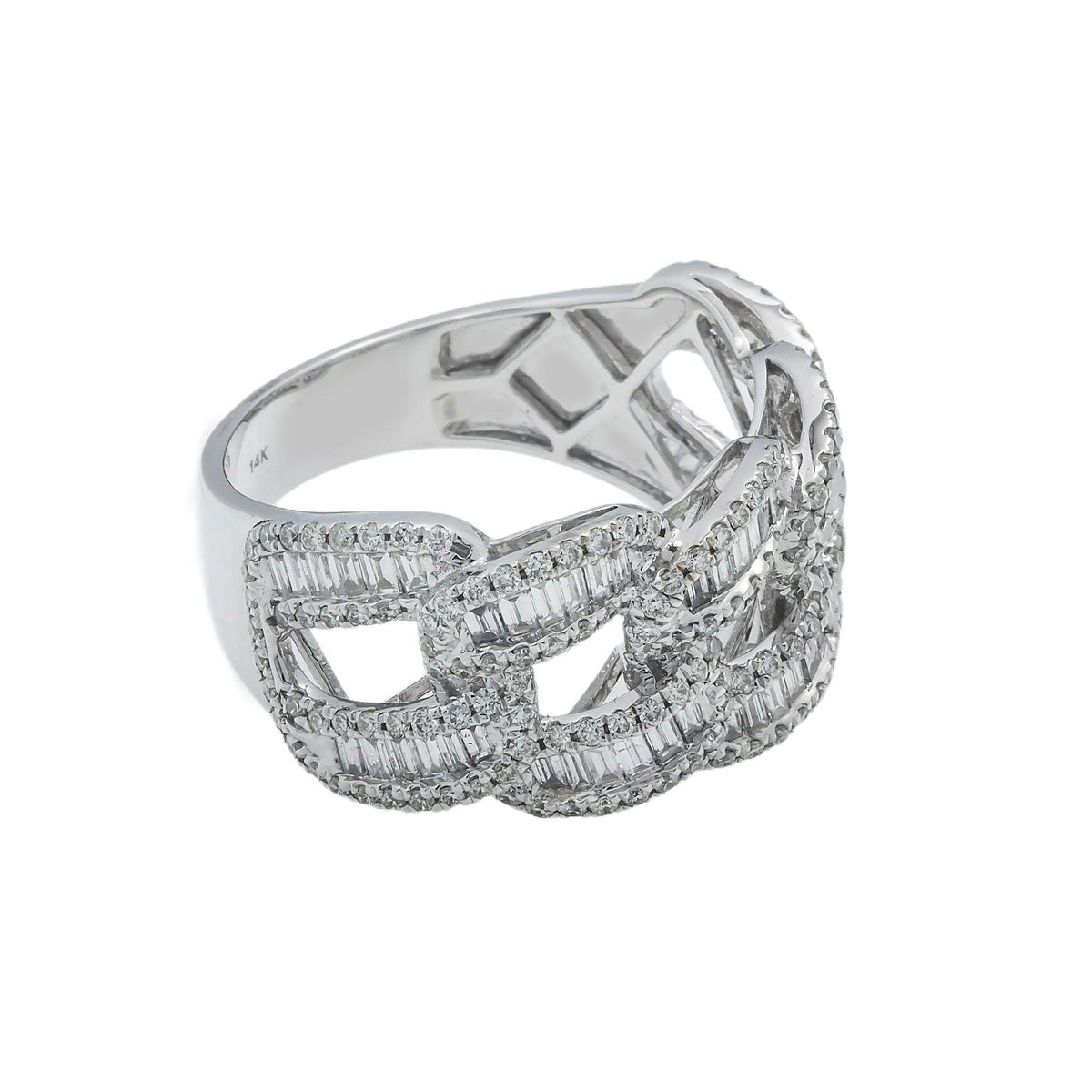 14K GOLD BAGUETTE DIAMOND MEN'S CUBAN RING 2.31 CT