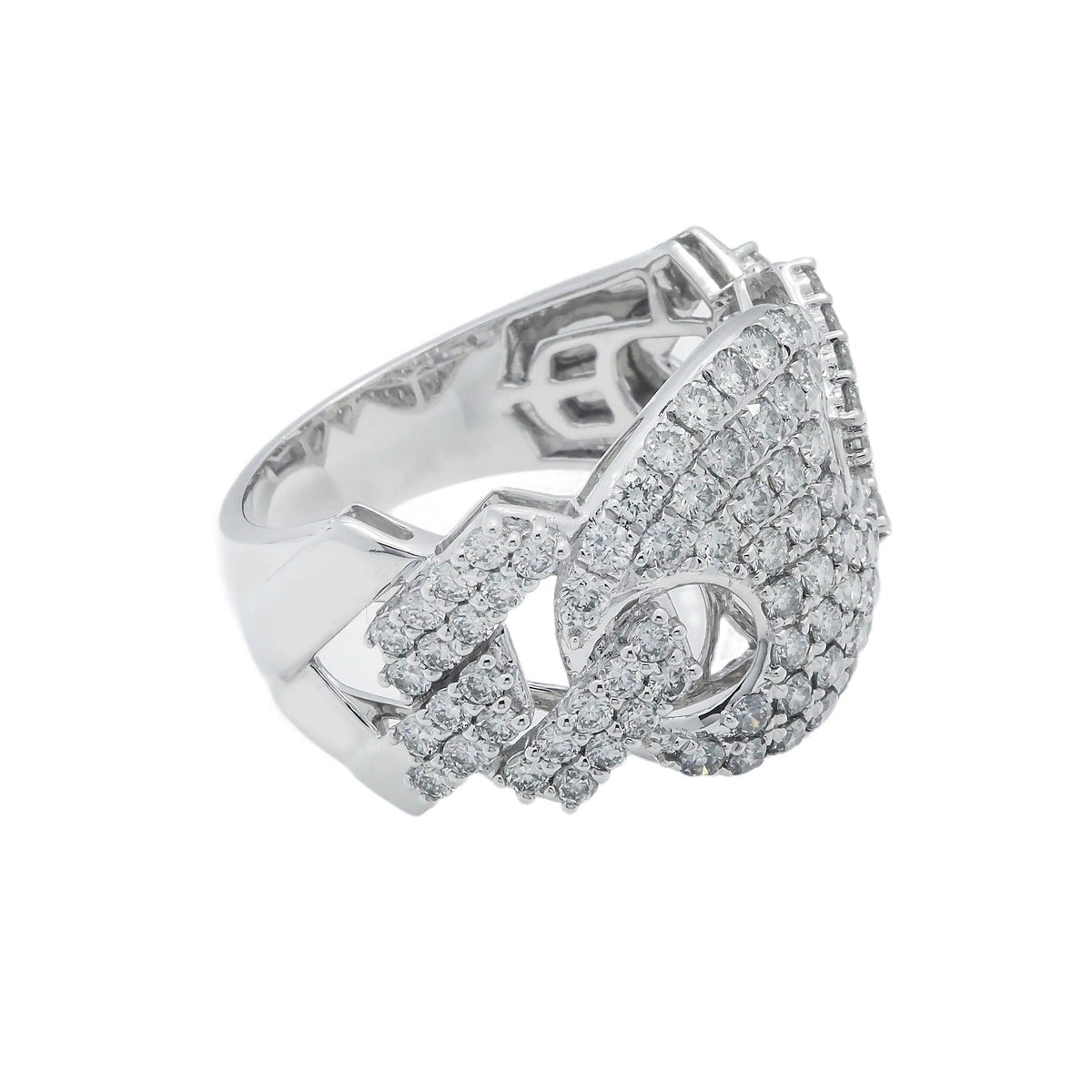 14K GOLD DIAMOND MEN'S CUBAN LINK RING 2.25 CT