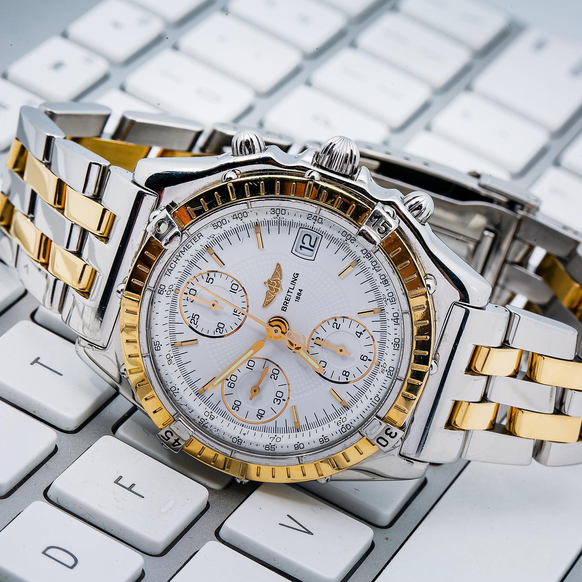 Breitling Chronomat D13050.1 41MM White Dial With Two Tone Bracelet