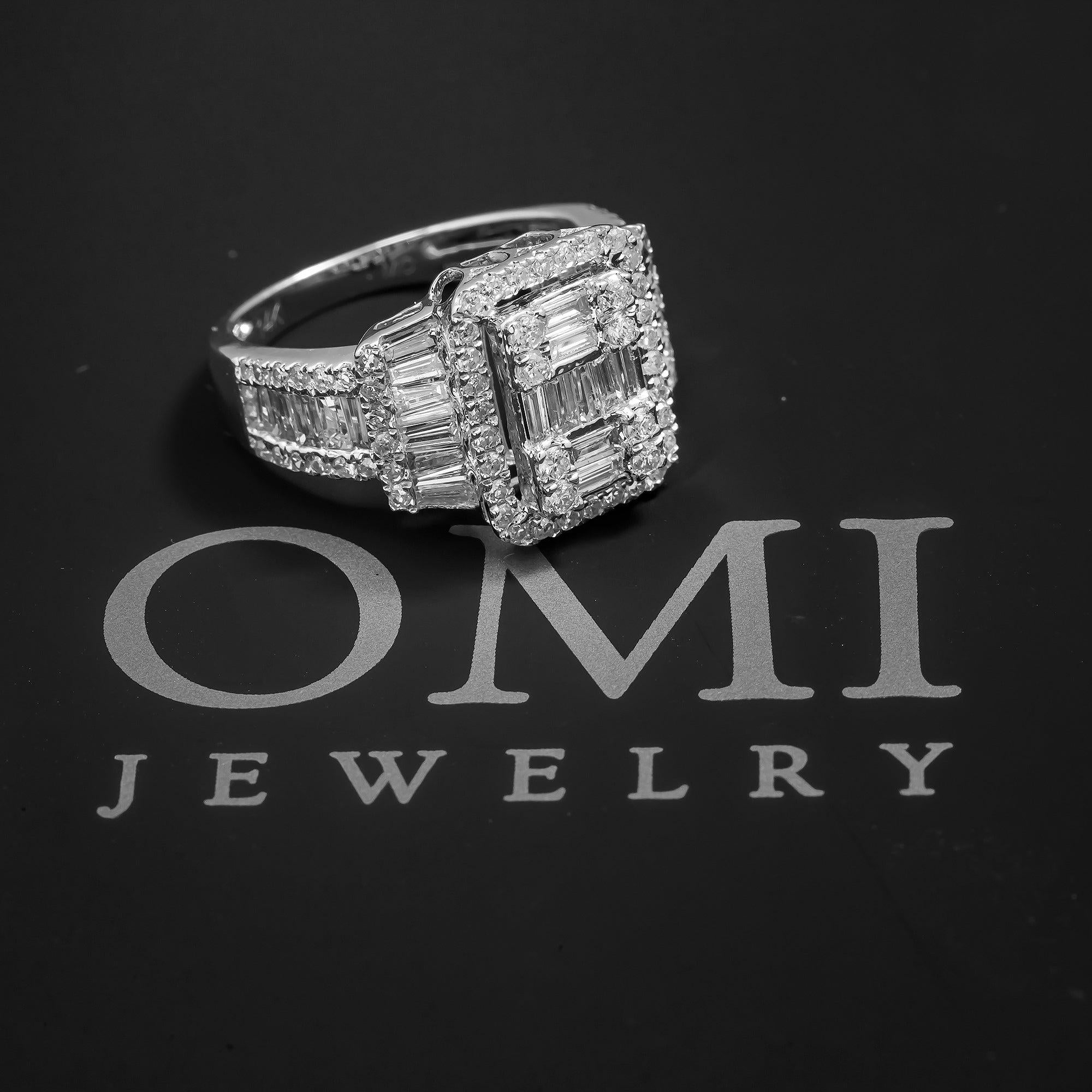 14K GOLD BAGUETTE DIAMOND ENGAGEMENT RING 2.22 CT