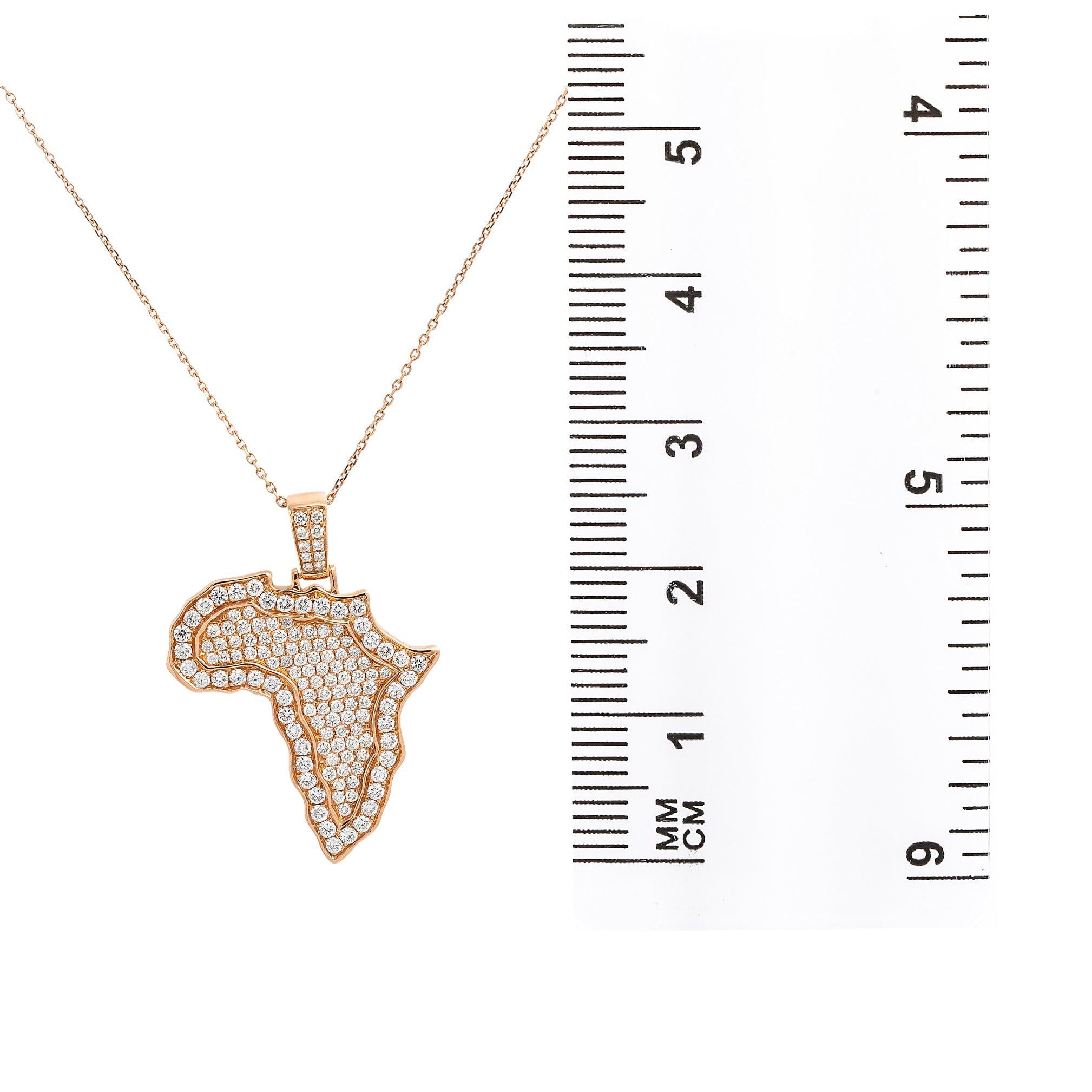14K Gold Africa Necklace With 1.12 CT Diamonds