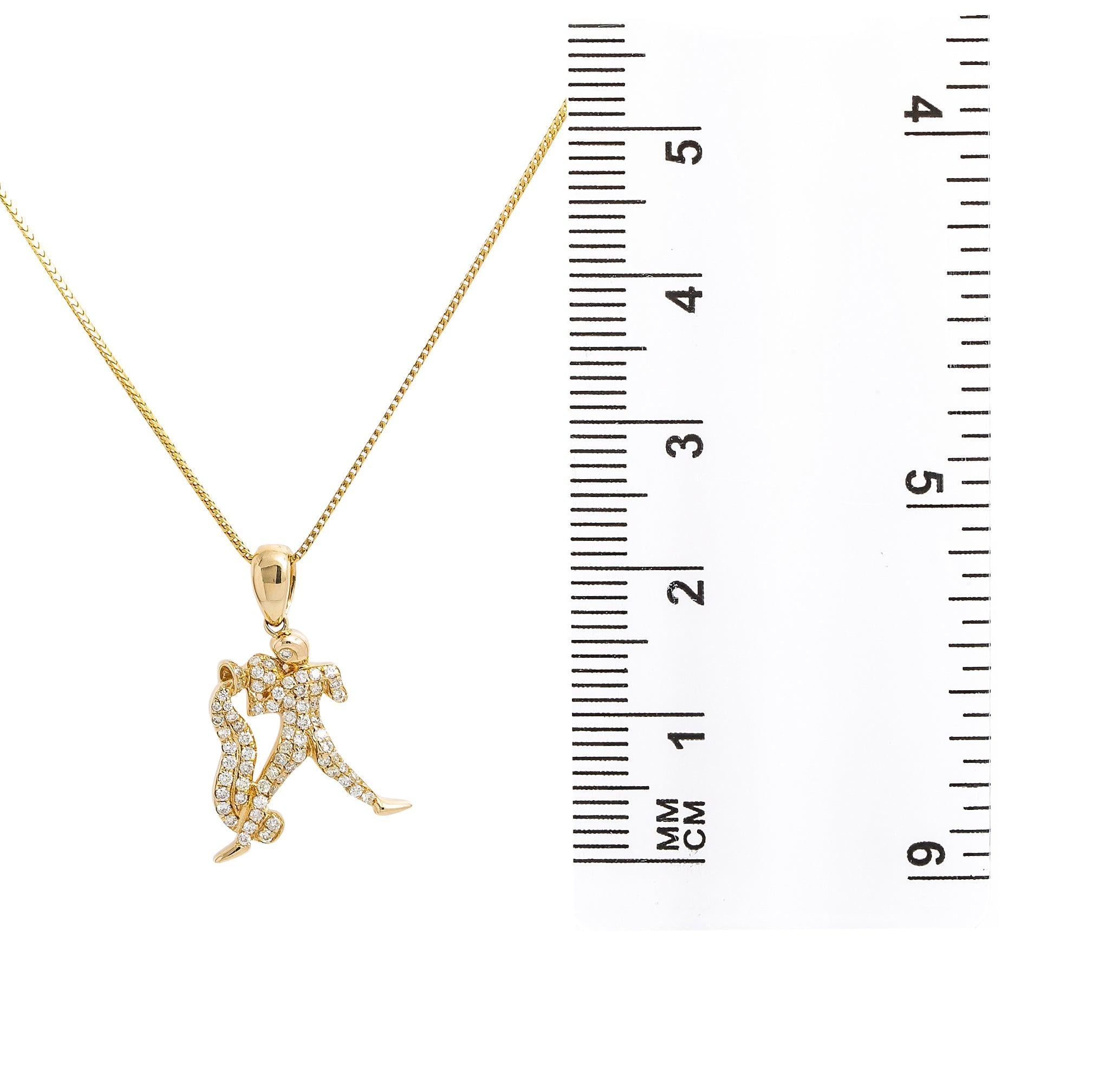 Unisex 14K Yellow Gold  Pendant with 0.48 CT Diamonds