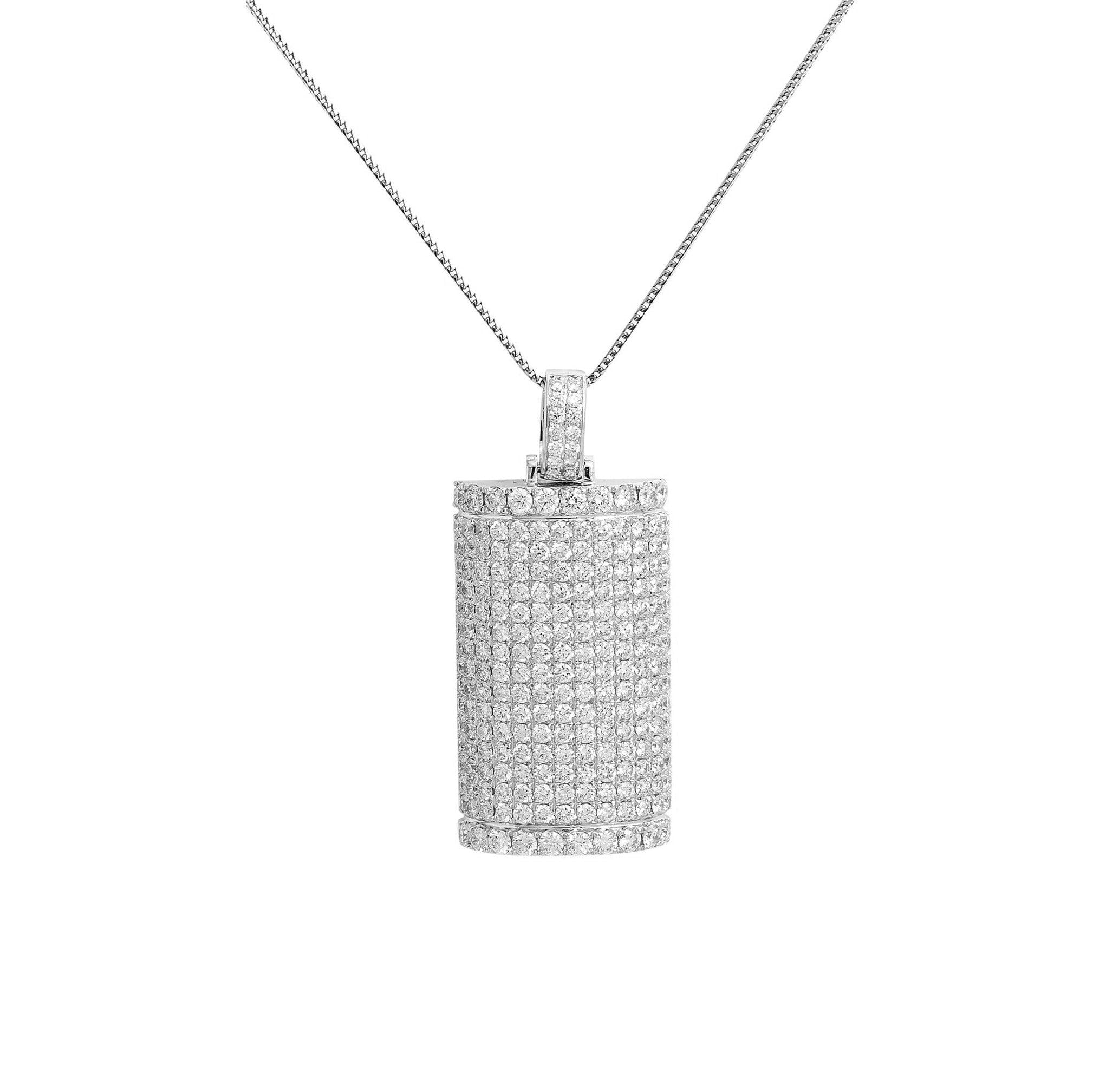 Unisex 14K White Gold Pendant with 6.73 CT Diamonds