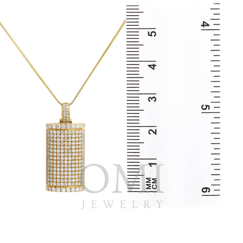 Unisex 14K Yellow Gold Pendant with 3.95 CT Diamonds