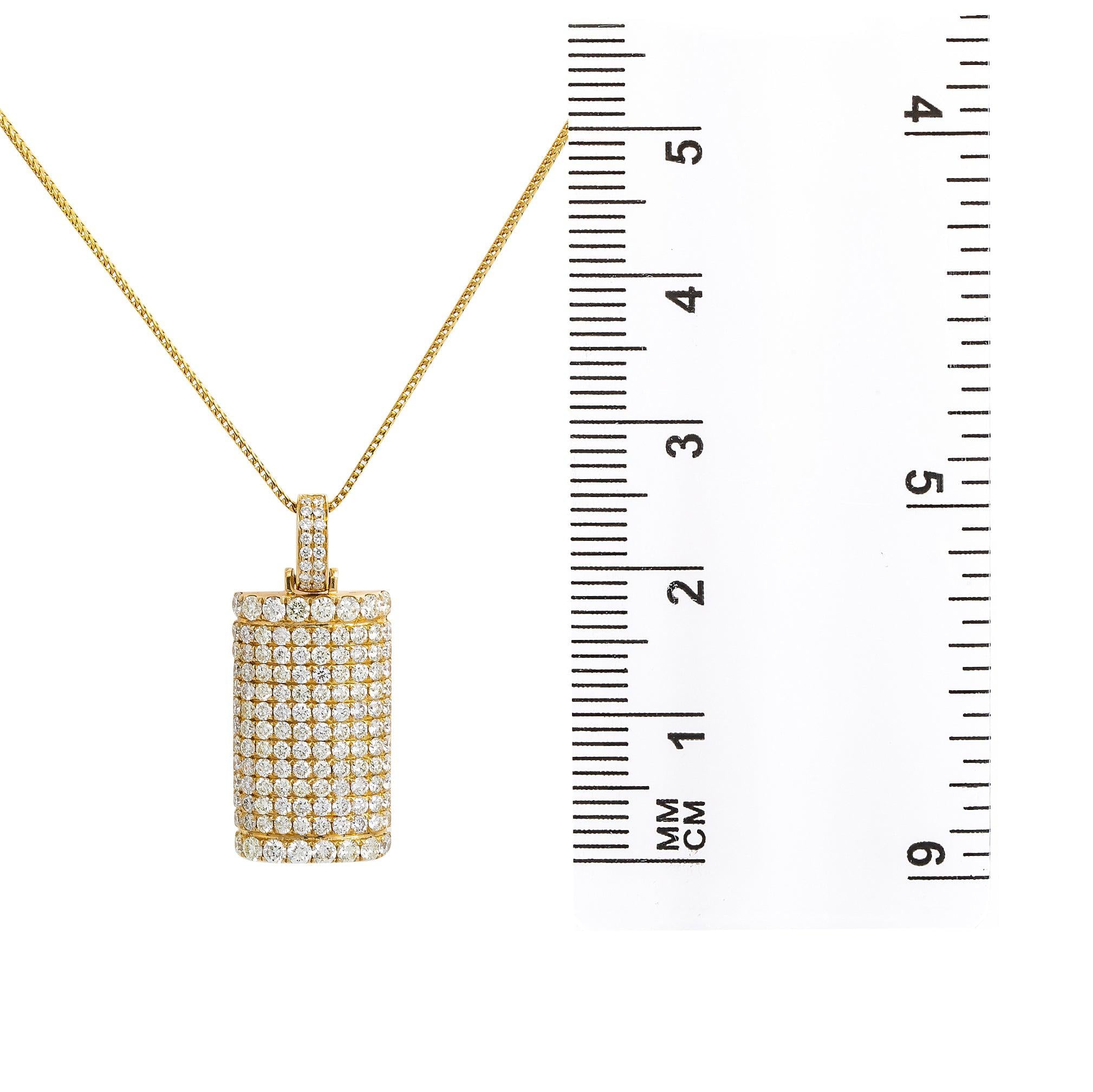Unisex 14K Yellow Gold Pendant with 2.47 CT Diamonds