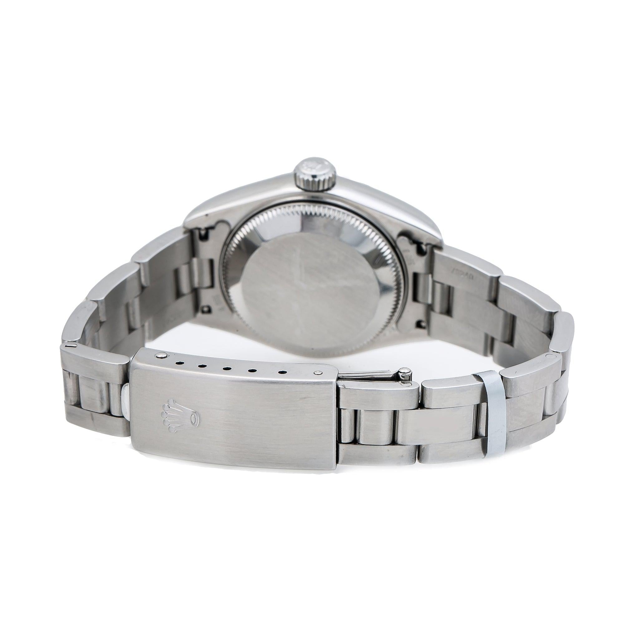 Rolex Date 26MM 79160 Black Dial Smooth Bezel Stainless Steel Oyster Bracelet