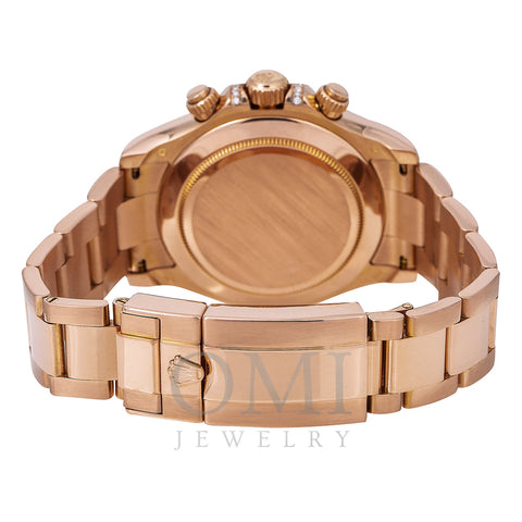 Rolex Daytona Diamond Watch, 116505 40mm, Rainbow Bezel Rose Gold Diamond Dial With Rose Gold Oyster Bracelet