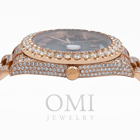 Rolex Day Date II Diamond Watch, 218238 41mm, Black Dial With 25.75 CT Diamonds