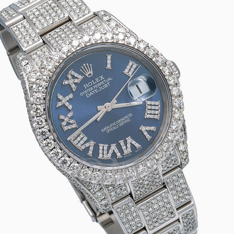 Rolex Datejust Diamond Watch, 116234 36mm, Blue Dial With 14.75 CT Diamonds