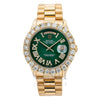 Rolex Day-Date 18038 36MM Green Diamond Dial With Yellow Gold President Bracelet 5.5 CT