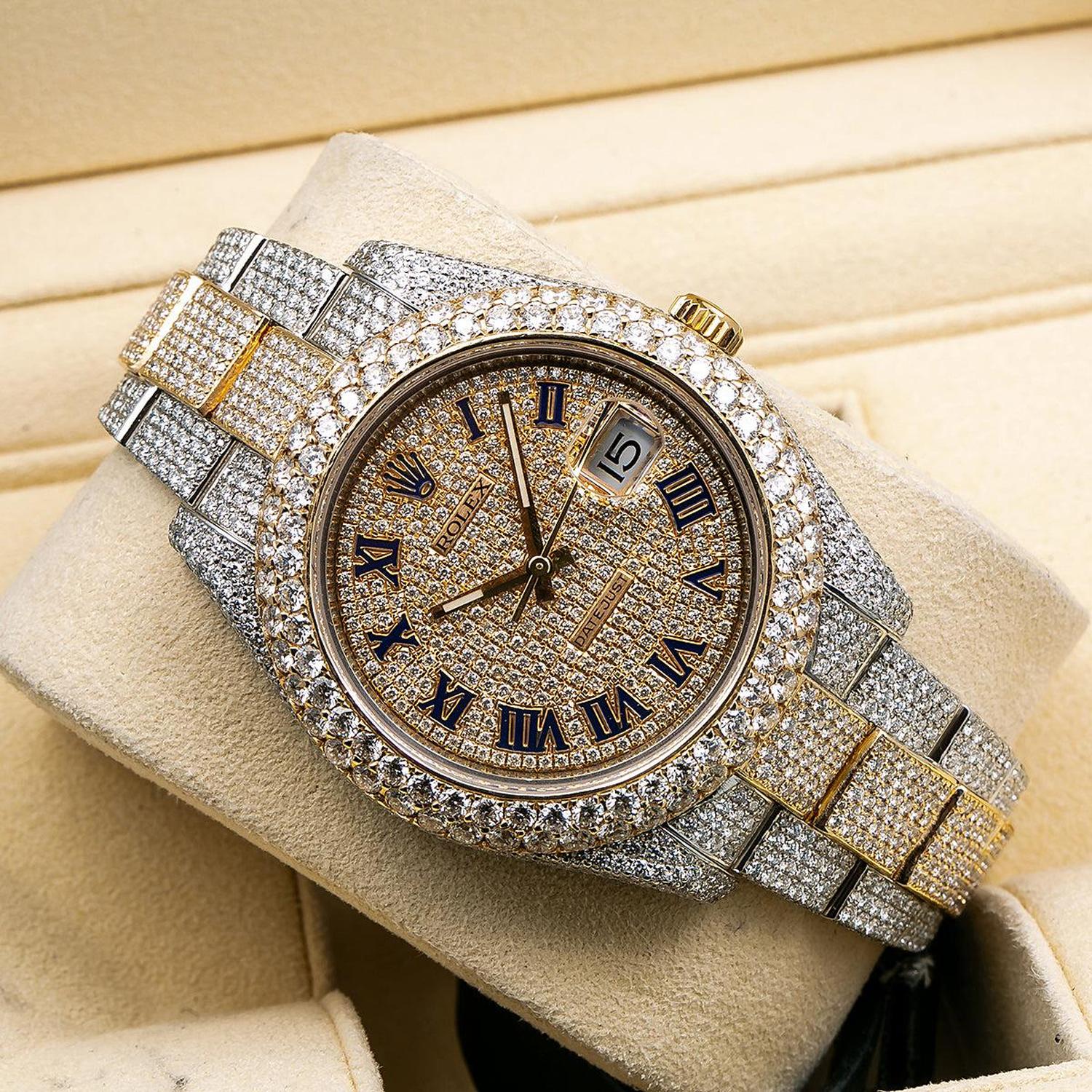 Rolex Datejust II 41MM 116333 Diamond Paved Roman Dial Diamond