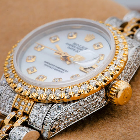 Rolex Lady-Datejust 6916 26MM Grey Diamond Dial With 5.75 CT Diamonds