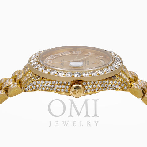 Rolex Day-Date Diamond Watch, 18038 36mm, Champagne Dial With 18.83 CT Diamonds