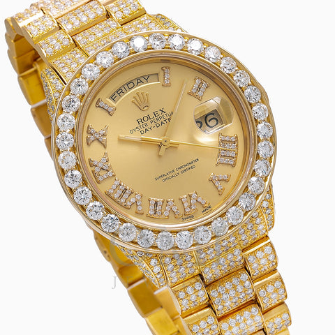 Rolex Day-Date Diamond Watch, 18038 36mm, Champagne Dial With 18.83 CT Diamonds