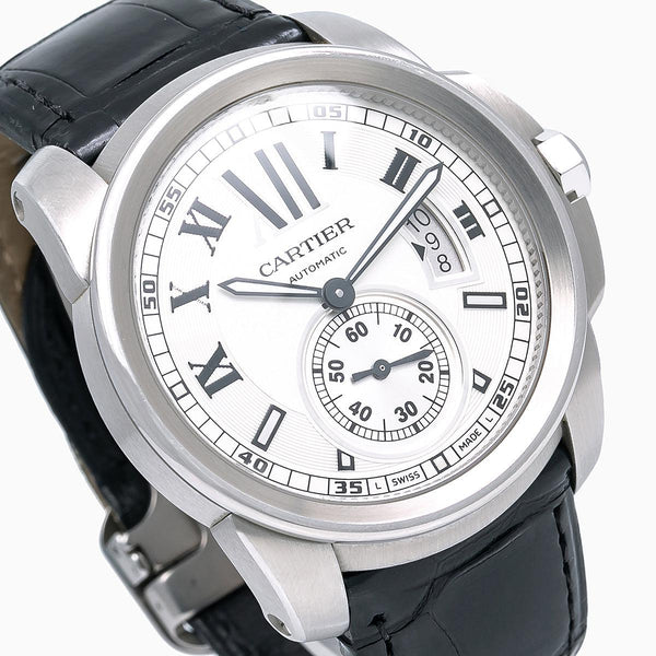 Cartier Calibre de Cartier W7100037 42MM Silver Dial With Leather