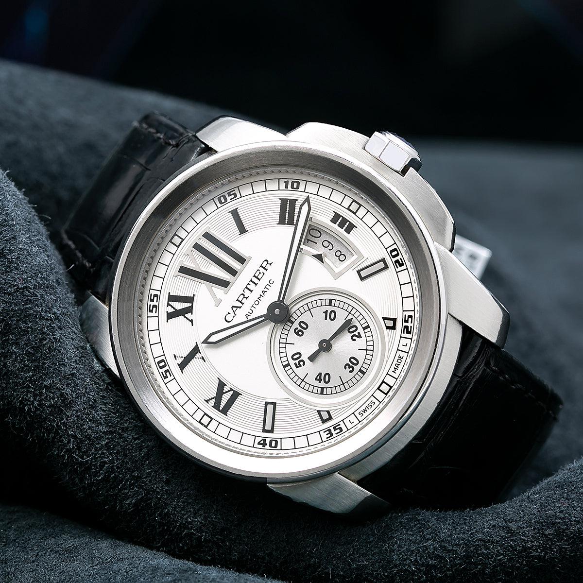Cartier Calibre de Cartier W7100037 42MM Silver Dial With Leather