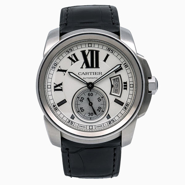 Cartier Calibre de Cartier W7100037 42MM Silver Dial With Leather