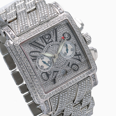 Franck Muller Conquistador Cortez 10000KCCD 45MM White Diamond Dial With White Gold Bracelet