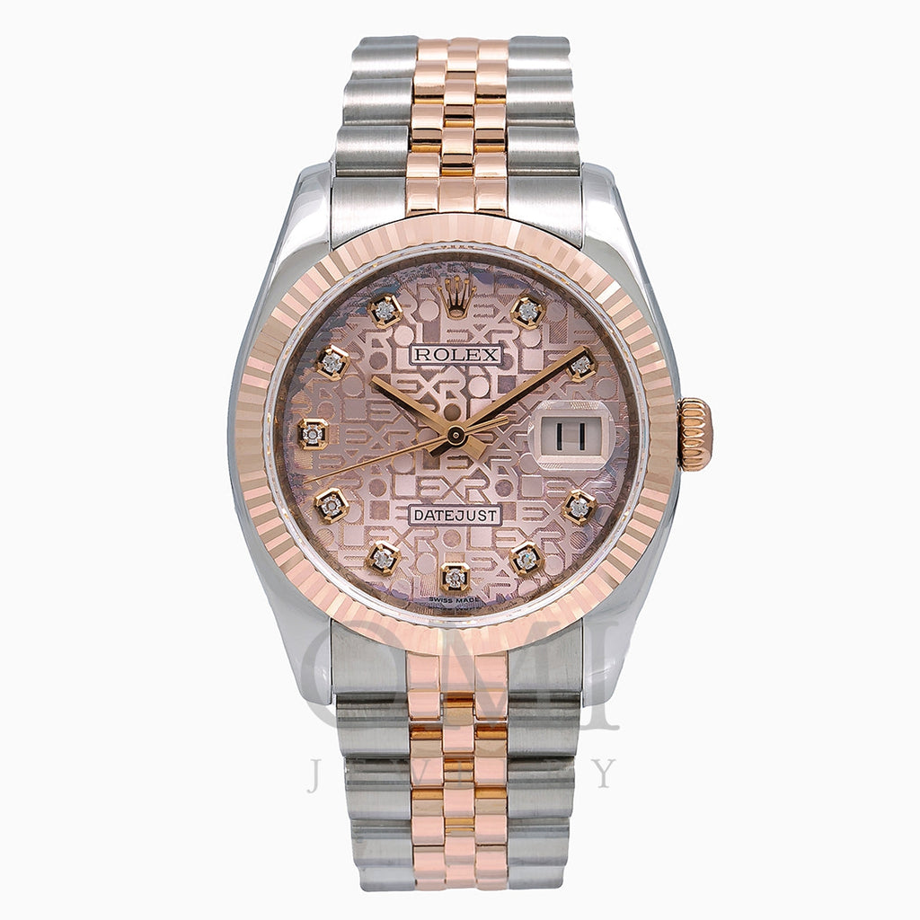 Rolex Datejust 116231 36MM Factory Pink Dial with Two Tone Jubilee Bracelet