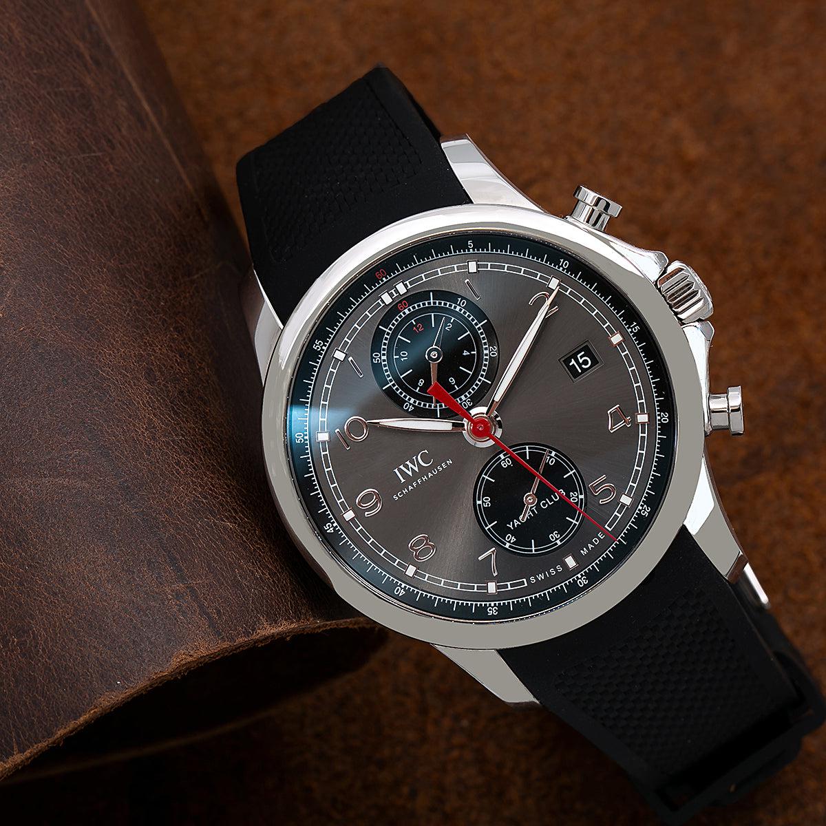 IWC Portuguese Yacht Club Chronograph 43.5MM Grey Dial With Rubber Bracelet