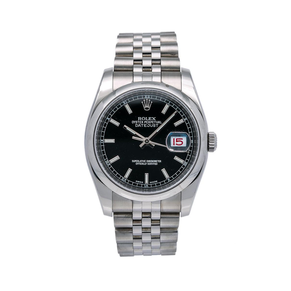 Rolex Oyster Perpetual Datejust 36 Black Dial Stainless Steel and