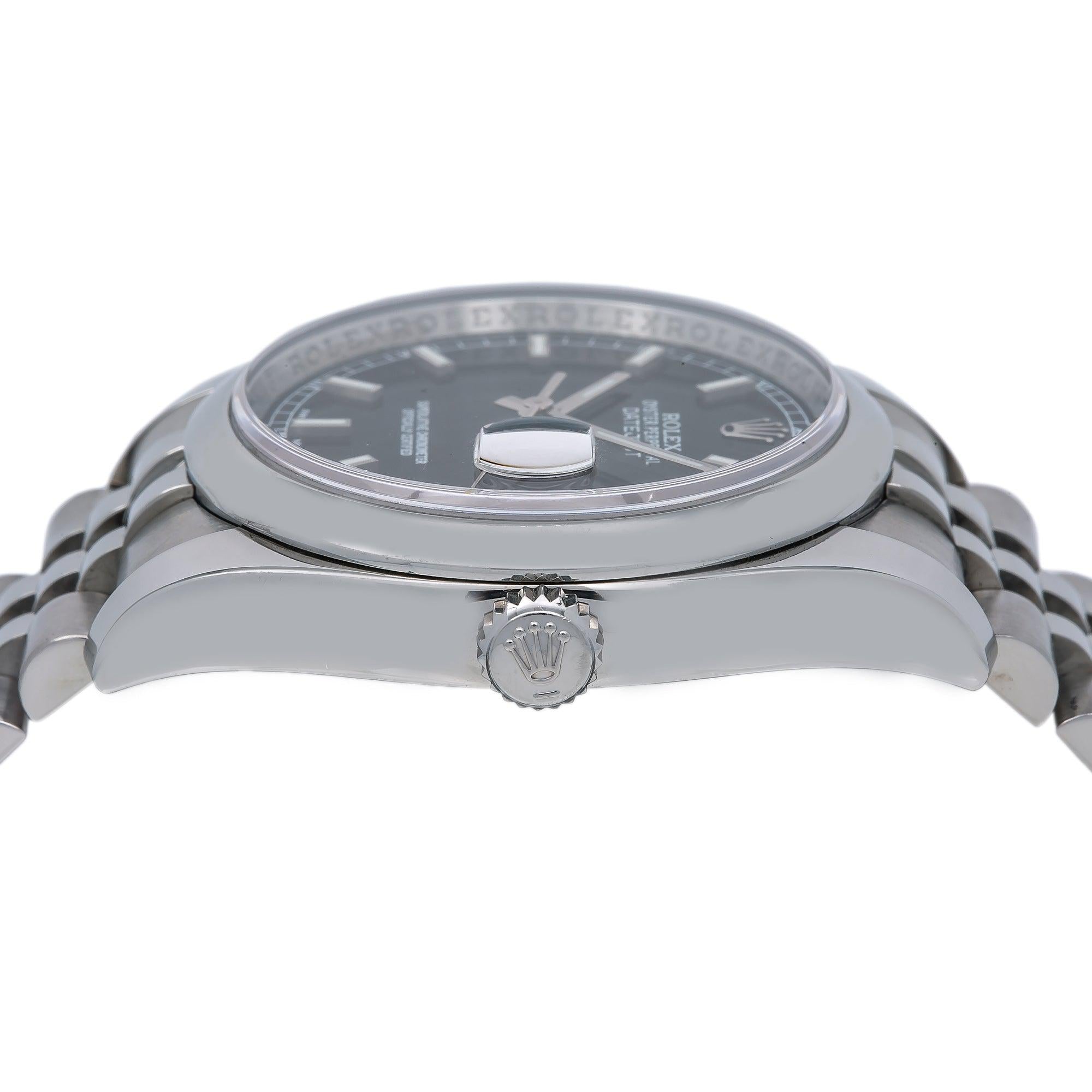 Rolex Datejust 36MM 116200 Black Dial Smooth Bezel Stainless Steel Jubilee Bracelet