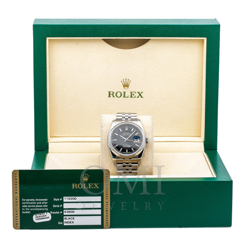 Rolex Datejust 116200 36MM Black Dial With Stainless Steel Jubilee Bracelet