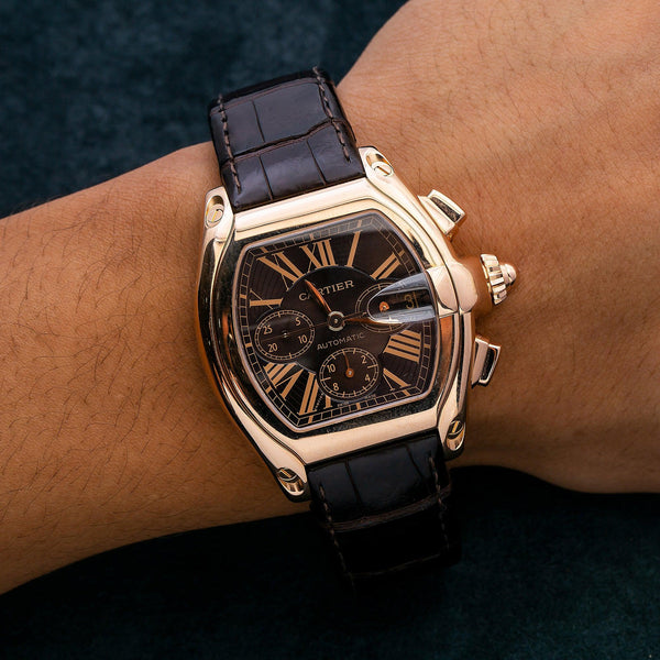 Buy Cartier Roadster W62042Y4 43MM Brown Dial With Leather