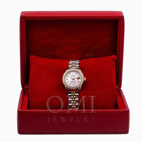 Rolex Datejust Diamond Watch, 69173 26mm, Pink Diamond Dial With 0.90 CT Diamonds