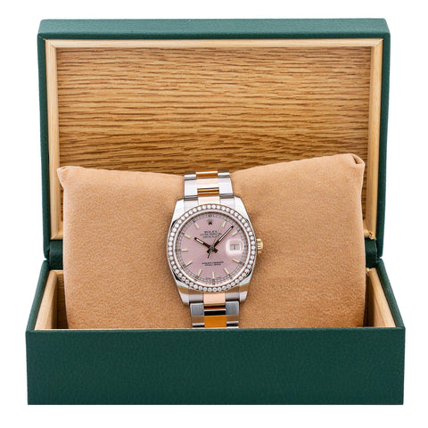 Rolex Datejust 116201 36MM Pink Dial With 1.05 CT Diamonds