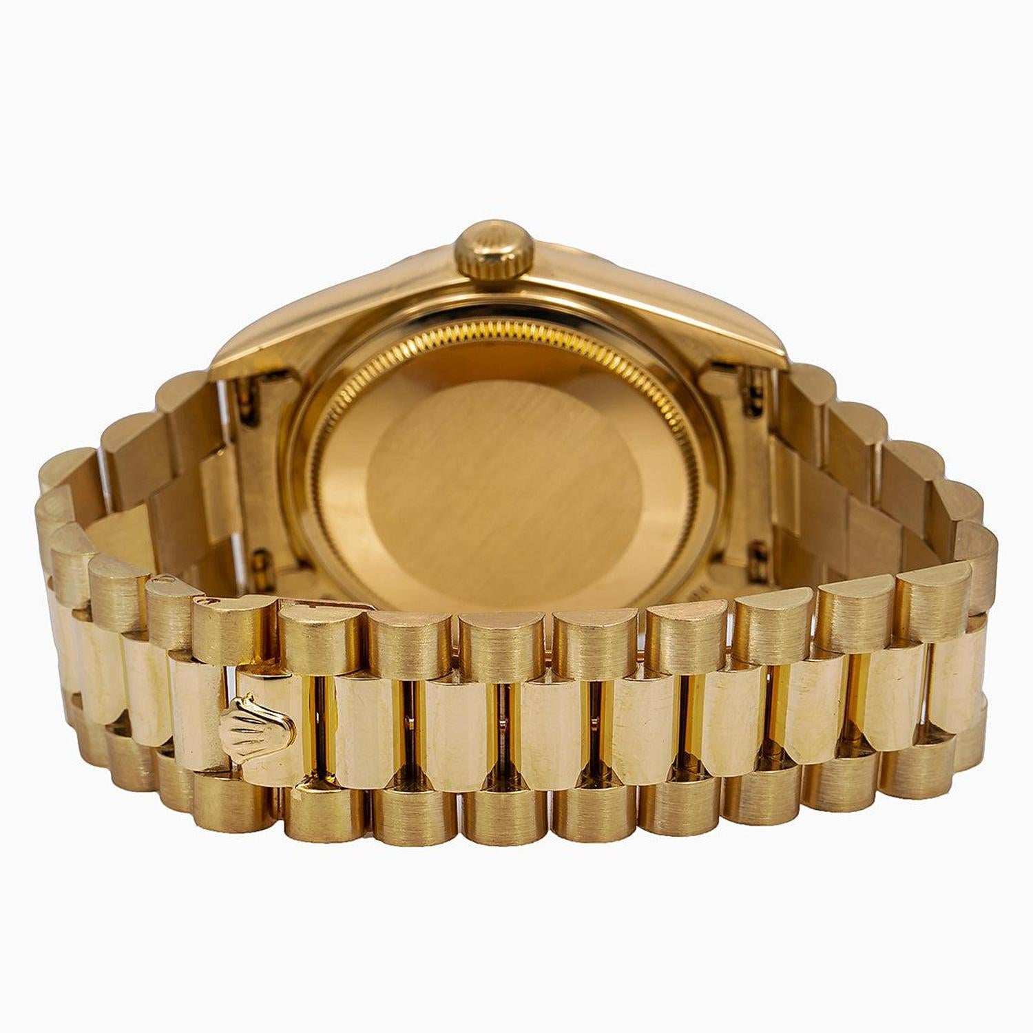 Rolex Day-Date 36MM 18038 Champagne Diamond Dial Fluted Bezel 18K Yellow Gold President Bracelet