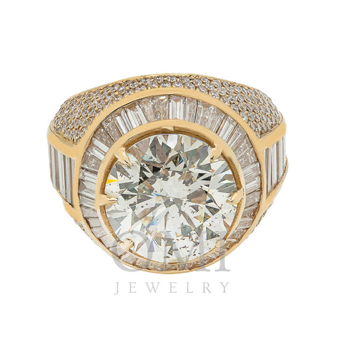 14K GOLD BAGUETTE ROUND CLUSTER DIAMOND RING 9.50 CT