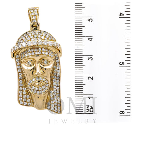 14K Yellow Gold Jesus Figure Unisex Pendant with diamonds