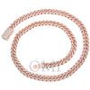 14K ROSE GOLD 24"/10MM CUBAN CHAIN WITH 15.50 CT DIAMONDS