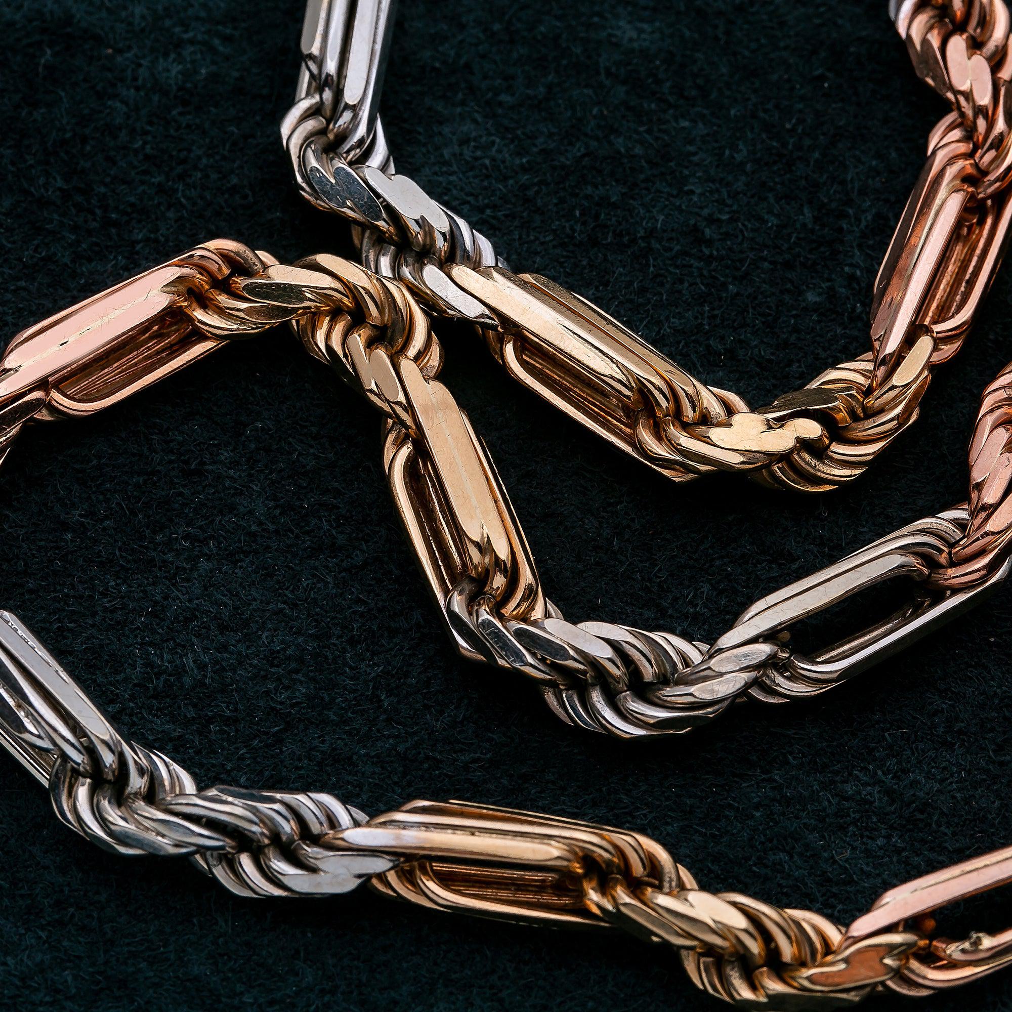 14K ROSE/WHITE GOLD 26.5" CHAIN